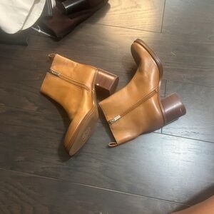 Vince Camuto Brown Leather Ankle Booties
